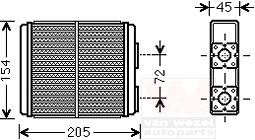 VAN WEZEL 37006403 -  Теплообменник, отопление салона